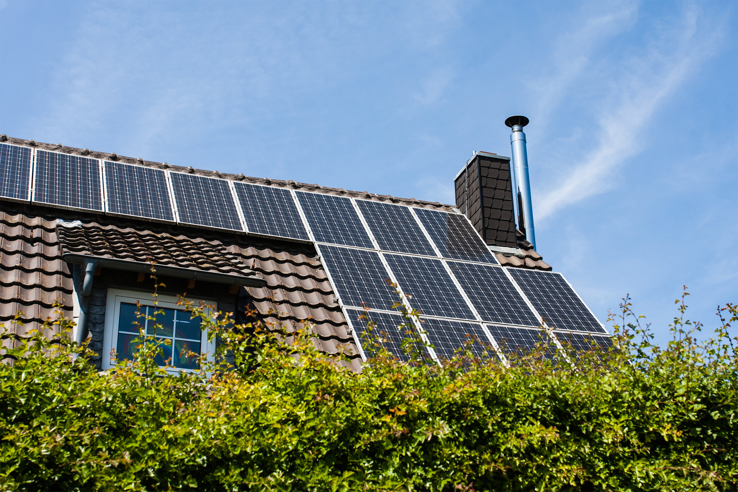 Solar panels on house