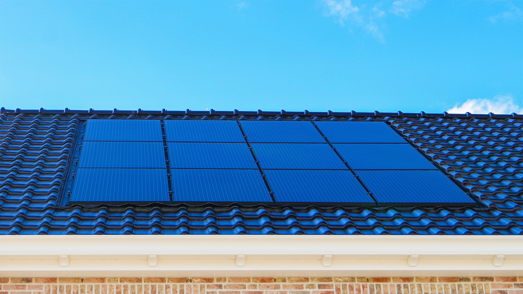 Medium solar panels on house