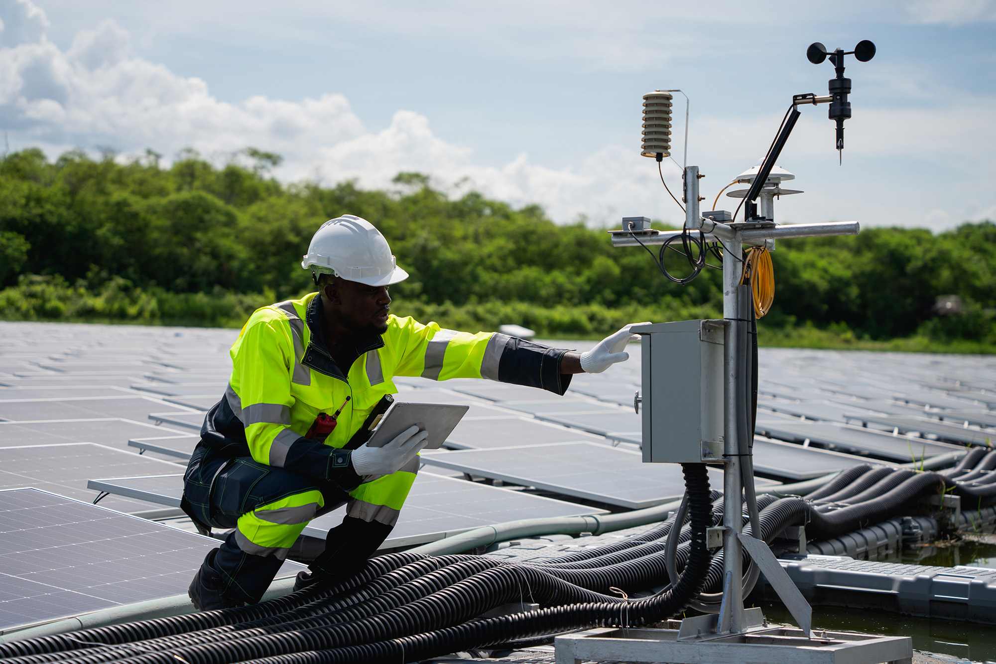 engineer-checking-solar-panels-on-a-floating-buoy-2025-02-18-00-58-30-utc Solar Operations & Maintenance (O&M) Services IV Curve Testing